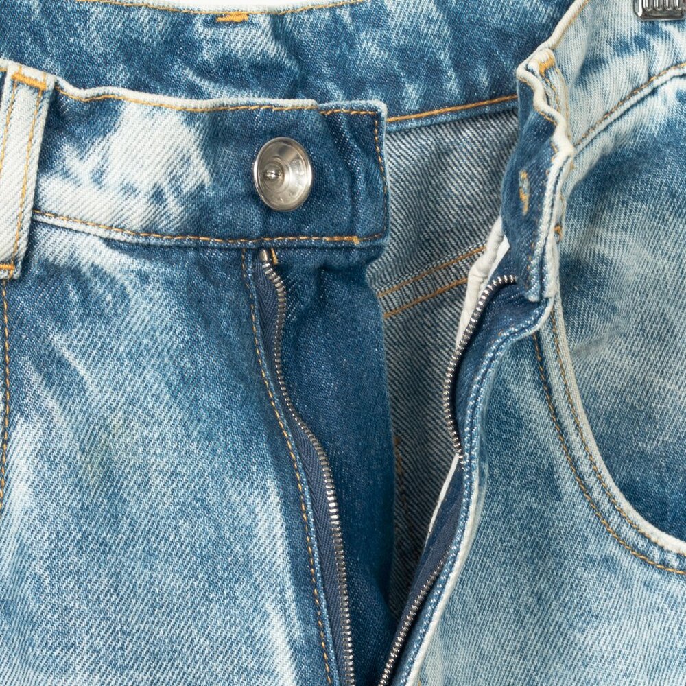 Maison Martin Margiela Light Blue Straight Leg Distressed Jeans - Picture 9 of 14
